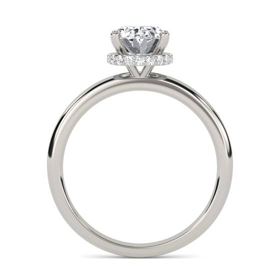 Oval Diamond Low Set Hidden Halo Ring