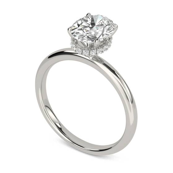 Oval Diamond Hidden Halo Ring