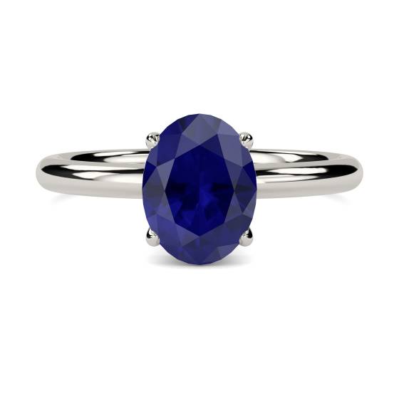 Oval Blue Sapphire Gemstone Halo Ring