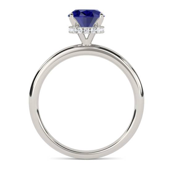 Oval Blue Sapphire Gemstone Halo Ring