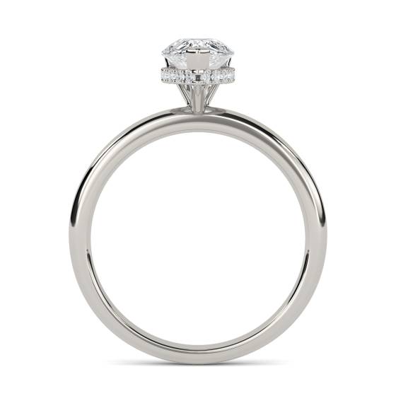 Pear Diamond Hidden Halo Ring
