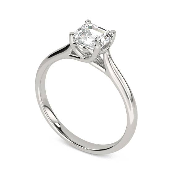 Heart Crossover Asscher Diamond Engagement Ring