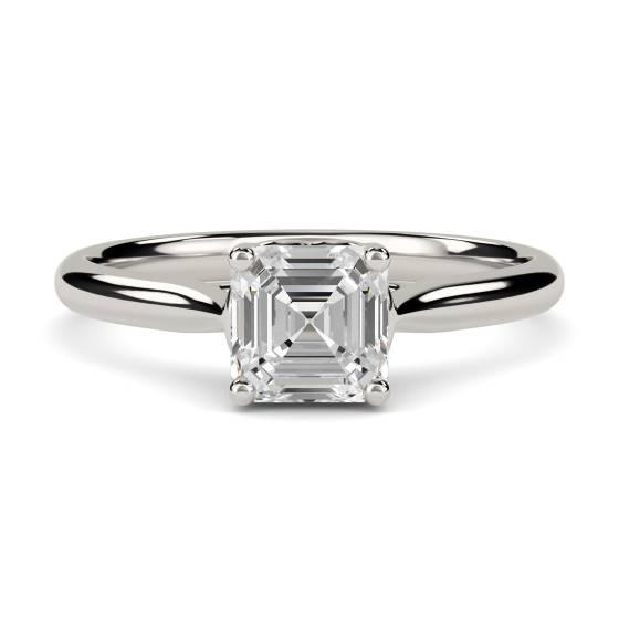 Heart Crossover Asscher Diamond Engagement Ring