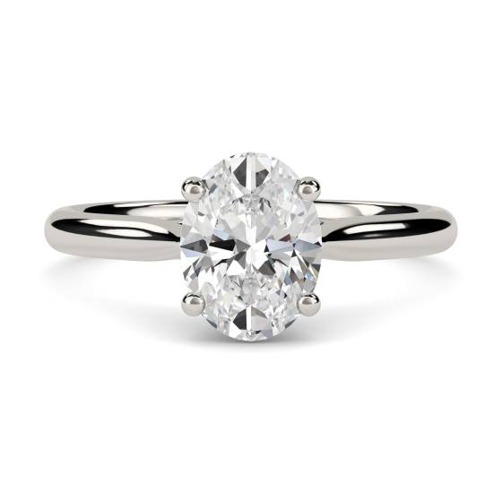 Heart Crossover Oval Diamond Engagement Ring