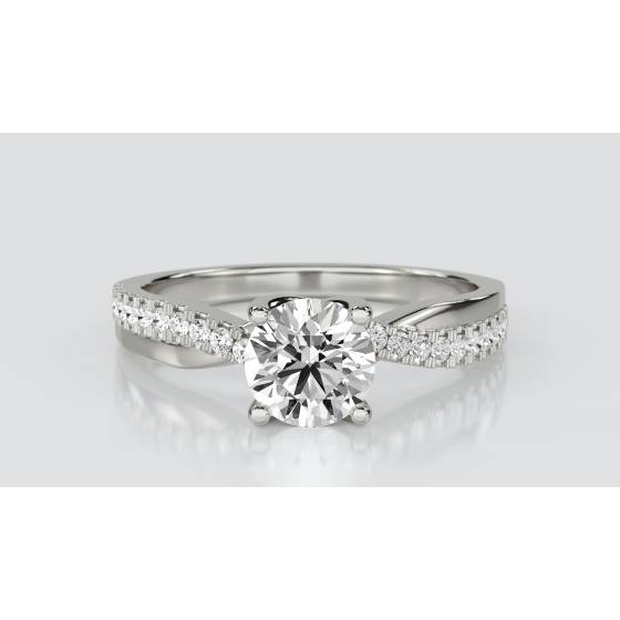 Infinity Round Shoulder Set Diamond Engagement Ring