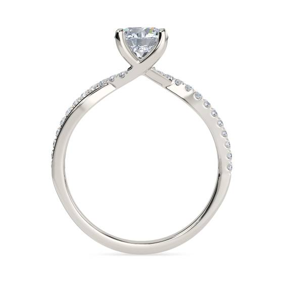 Infinity Round Shoulder Set Diamond Engagement Ring