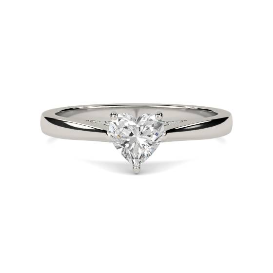 Elegant Heart Diamond Engagement Ring