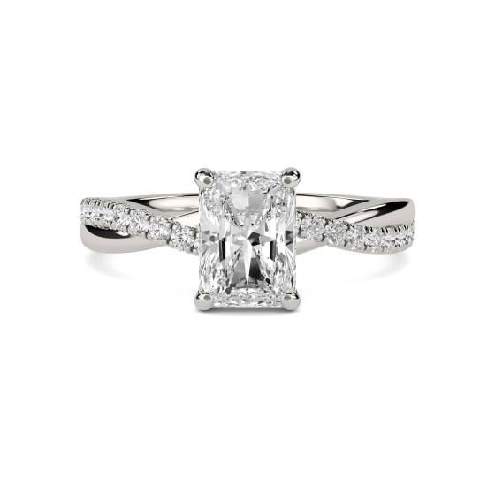 Infinity Radiant Shoulder Set Diamond Engagement Ring
