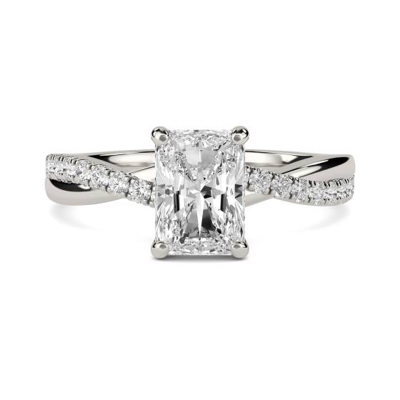 Infinity Radiant Shoulder Set Diamond Engagement Ring