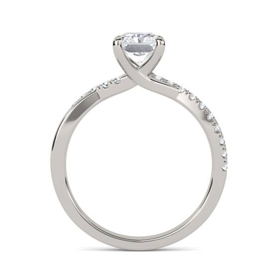 Infinity Radiant Shoulder Set Diamond Engagement Ring