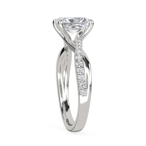 Infinity Radiant Shoulder Set Diamond Engagement Ring