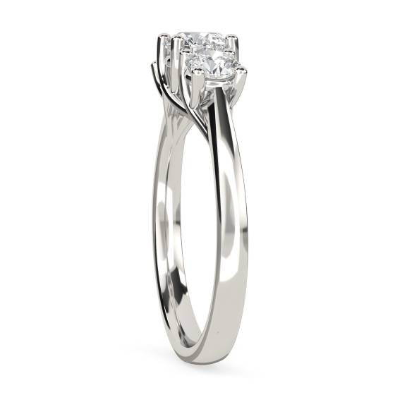 0.75ct SI/F-G Round Natural Diamond Trilogy Ring