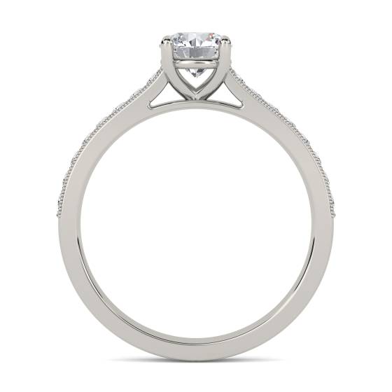Round Diamond Shoulder Set Ring