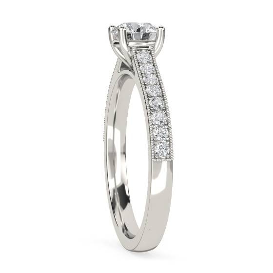 Round Diamond Shoulder Set Ring