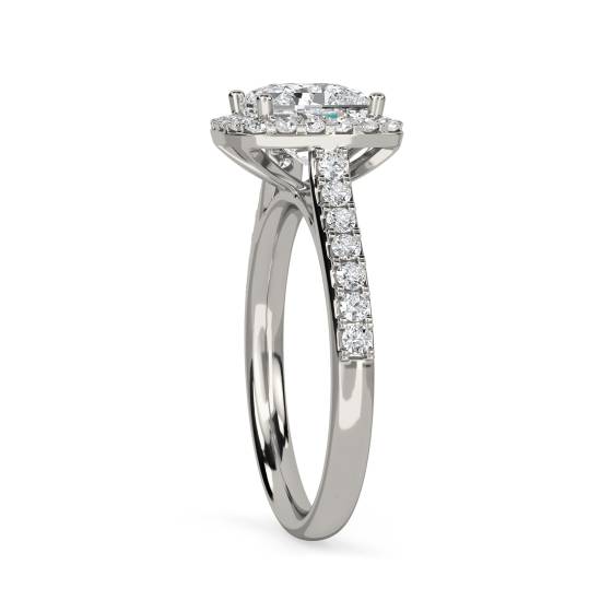 2.10ct Cushion Aquamarine and Diamond Halo Ring