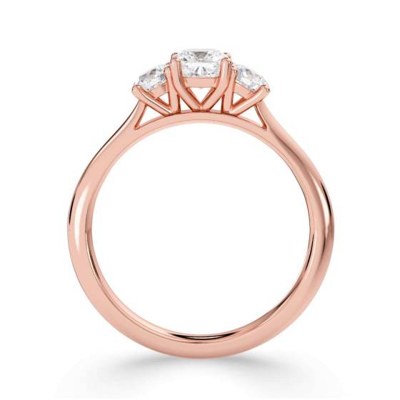 Cushion and Round Trilogy Diamond Ring
