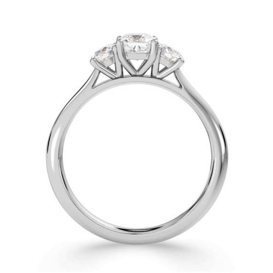 Cushion and Round Trilogy Diamond Ring