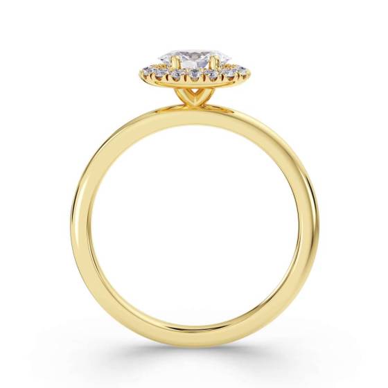 Oval Diamond Single Halo Ring