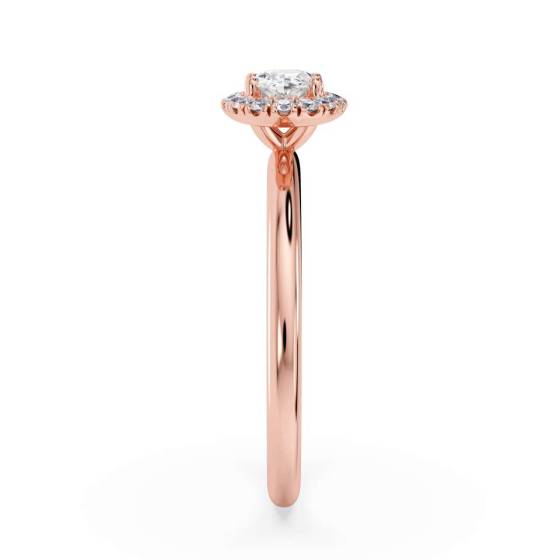 Oval Diamond Single Halo Ring