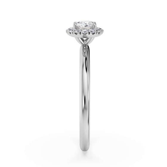 Oval Diamond Single Halo Ring