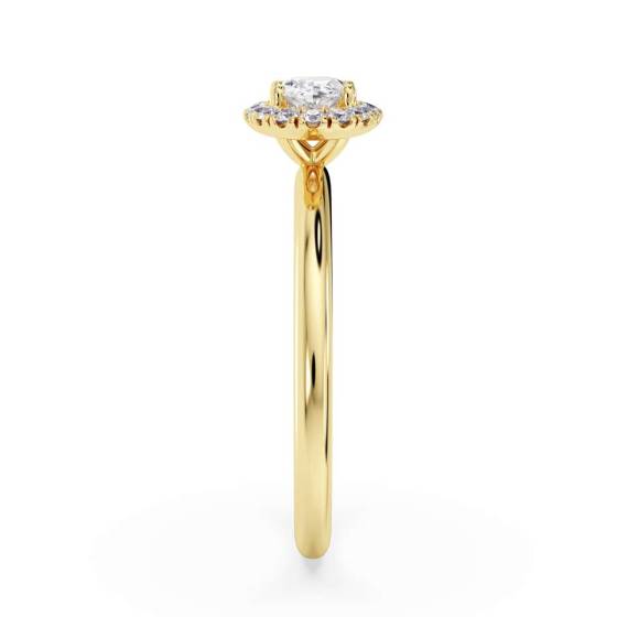 Oval Diamond Single Halo Ring
