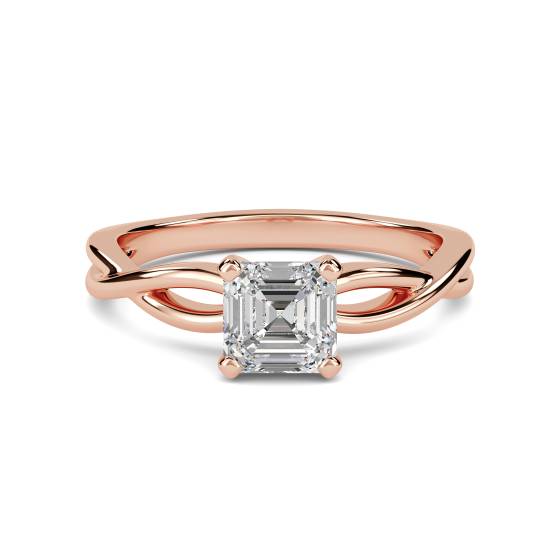 Infinity Love Swirl Asscher Diamond Engagement Ring