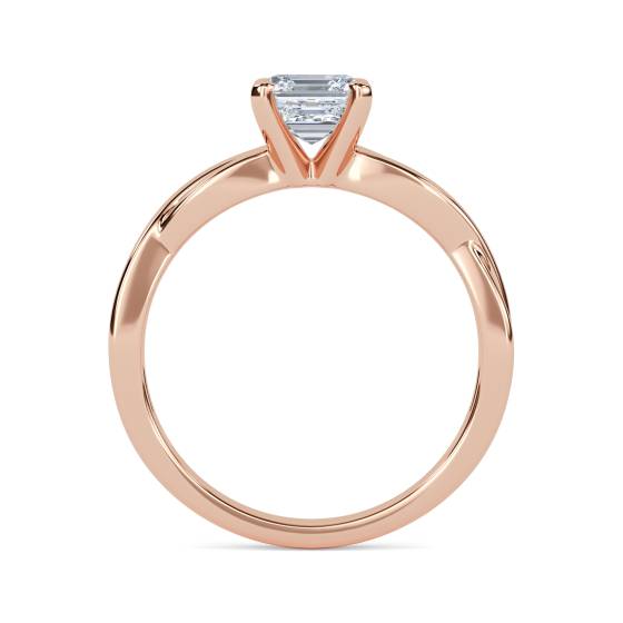 Infinity Love Swirl Asscher Diamond Engagement Ring