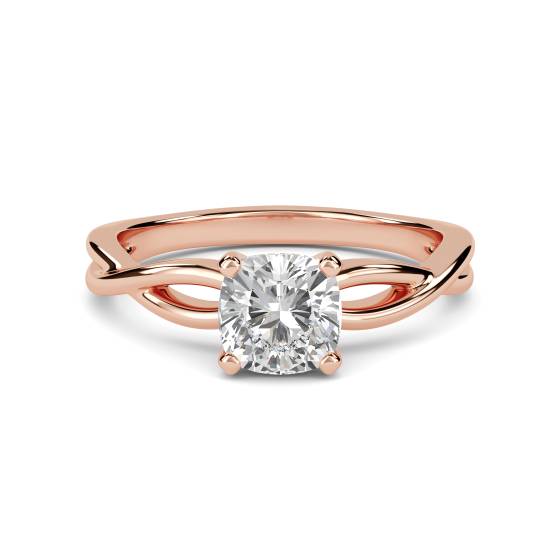 Infinity Love Swirl Cushion Diamond Engagement Ring