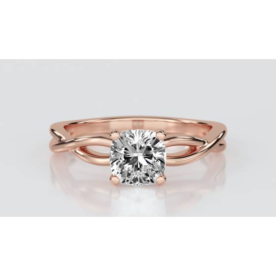 Infinity Love Swirl Cushion Diamond Engagement Ring