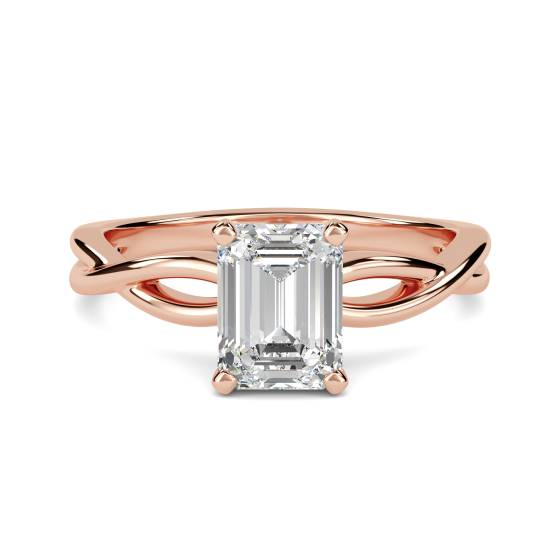 Infinity Love Swirl Emerald Diamond Engagement Ring