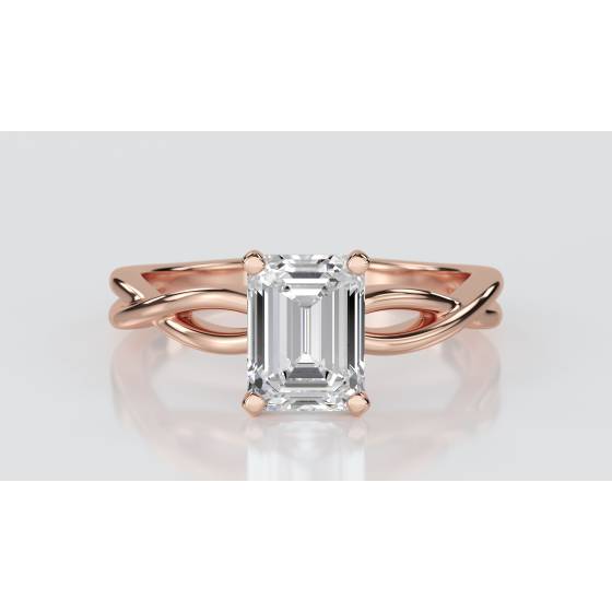 Infinity Love Swirl Emerald Diamond Engagement Ring