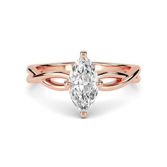 Infinity Love Swirl Marquise Diamond Engagement Ring