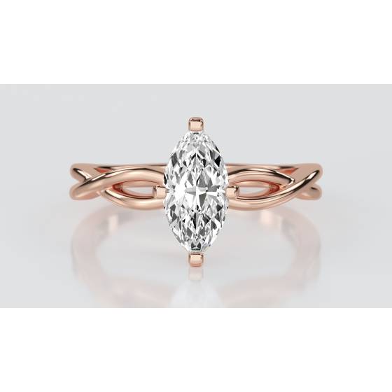 Infinity Love Swirl Marquise Diamond Engagement Ring