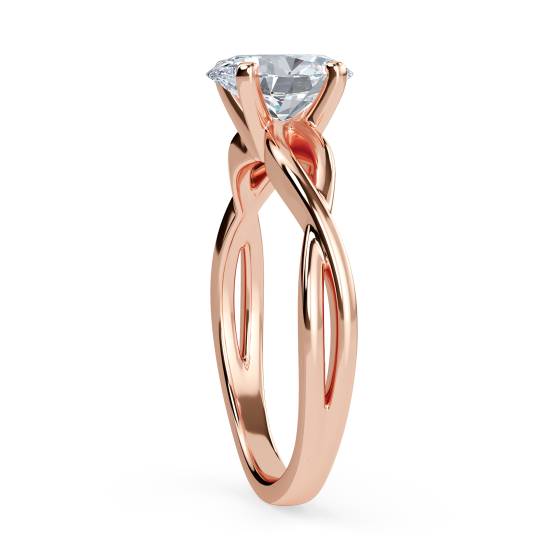 Infinity Love Swirl Oval Diamond Engagement Ring