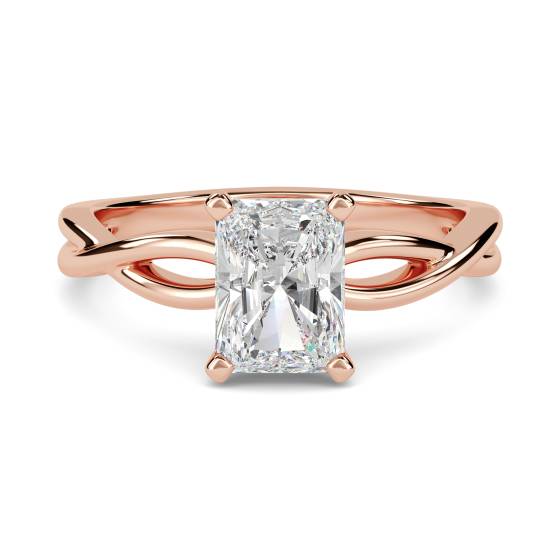 Infinity Love Swirl Radiant Diamond Engagement Ring