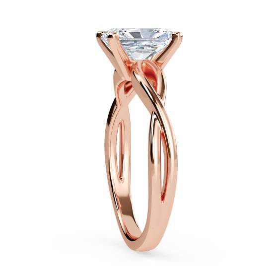 Infinity Love Swirl Radiant Diamond Engagement Ring