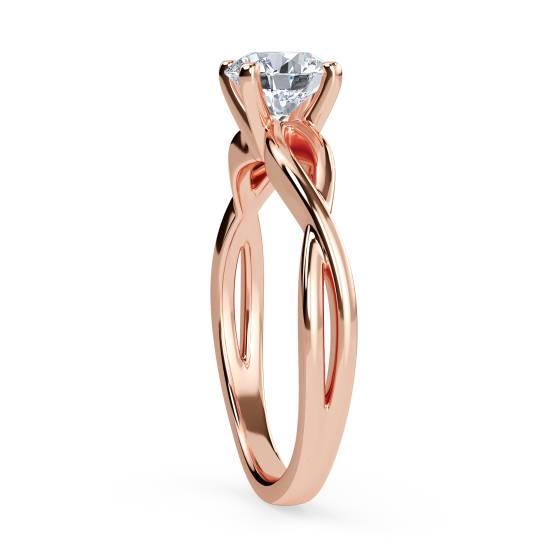 Infinity Love Swirl Round Diamond Engagement Ring