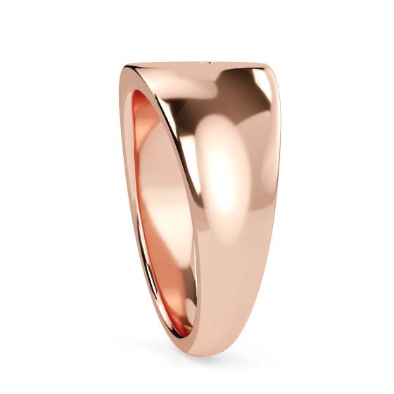 Round Diamond Gents Oval Signet Ring