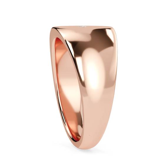 Round Diamond Gents Oval Signet Ring