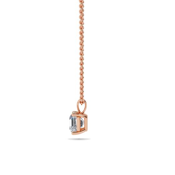 Modern Asscher Diamond Solitaire Pendant