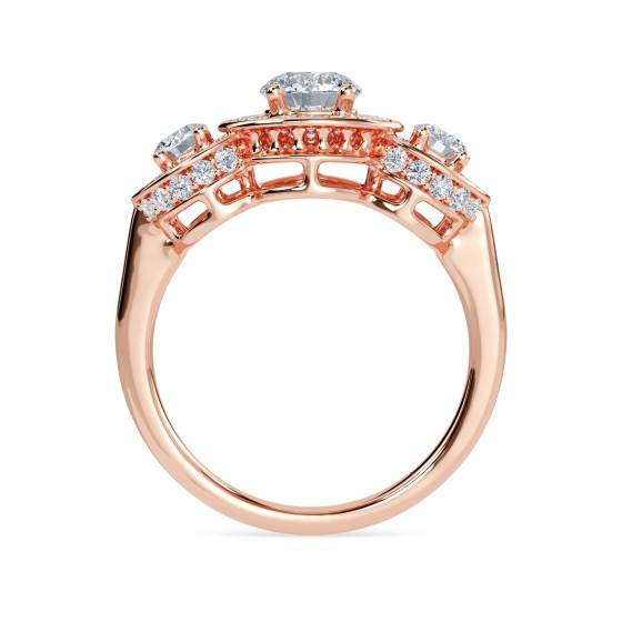 Round Diamond Bezel Set Designer Ring