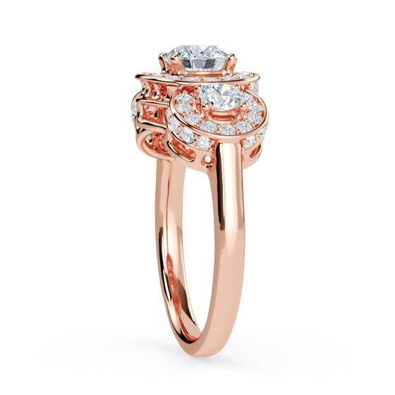 Round Diamond Bezel Set Designer Ring