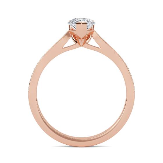 Pear Diamond Shoulder Set Ring