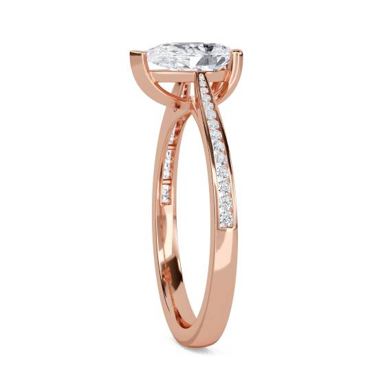 Pear Diamond Shoulder Set Ring
