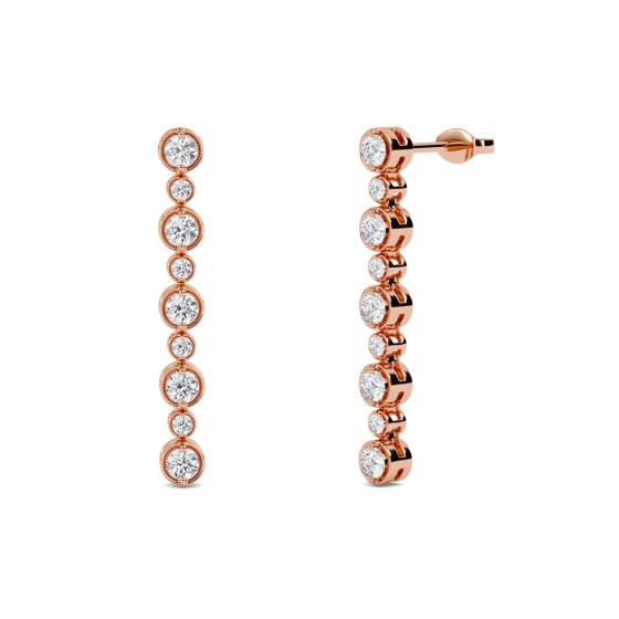 Elegant Round Diamond Drop Earrings