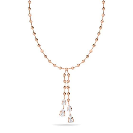 1.55ct Elegant Round Diamond Two Drop Necklace