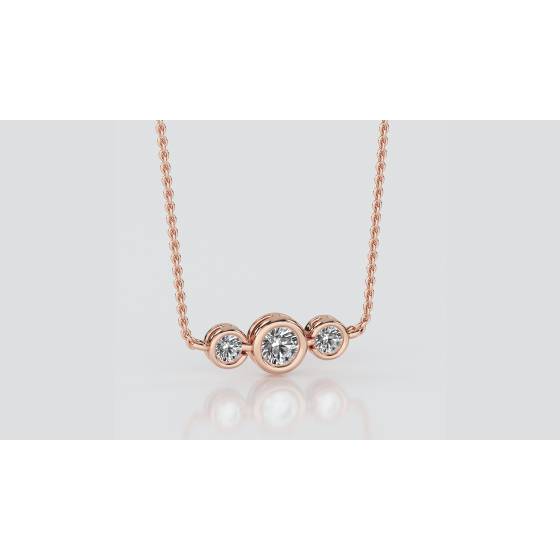 Three Stone Diamond Necklace