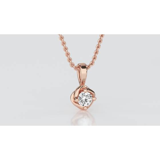 Love Knot Round Diamond Solitare Pendant