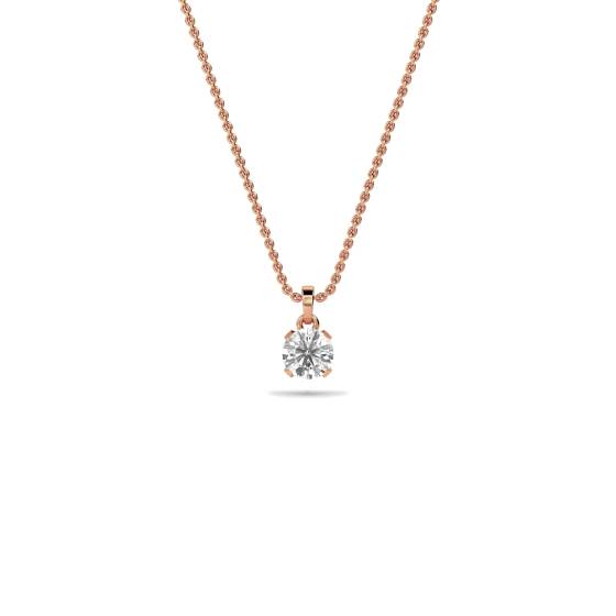 Cradle Round Diamond Solitaire Pendant