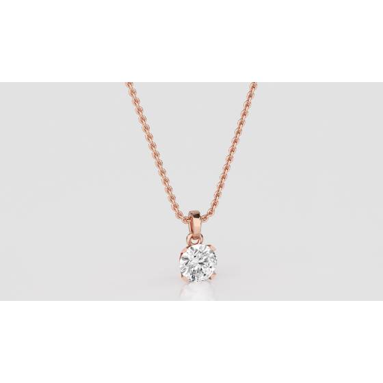 Cradle Round Diamond Solitaire Pendant